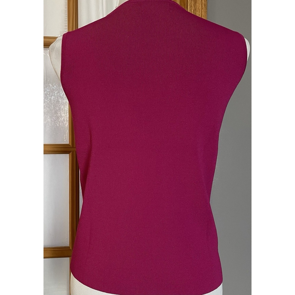 Lot Of 2 Tank Tops Womens Sz S Fuchsia Knit Green Chiffon Casual Career Classic - Picture 5 of 16